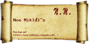 Noe Miklós névjegykártya